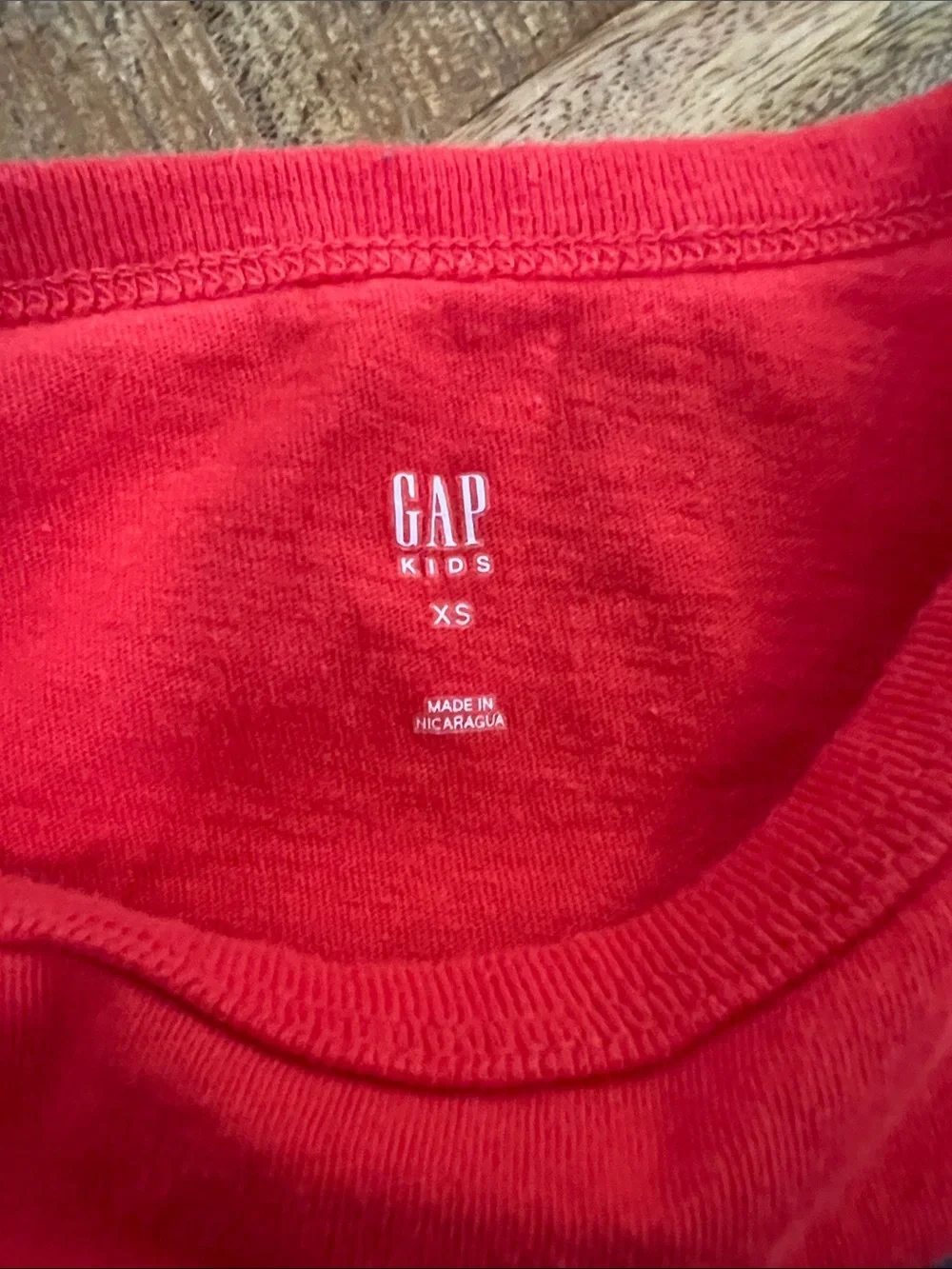 GAP Red Short-Sleeve Tee with Blue Beetle Print